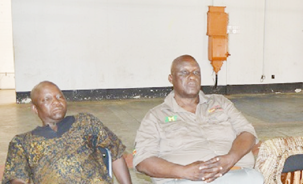 ZMF secretary-general Mr Victor Rupende (left) and first vice-president of the organisation Mr Ishmael Kaguru