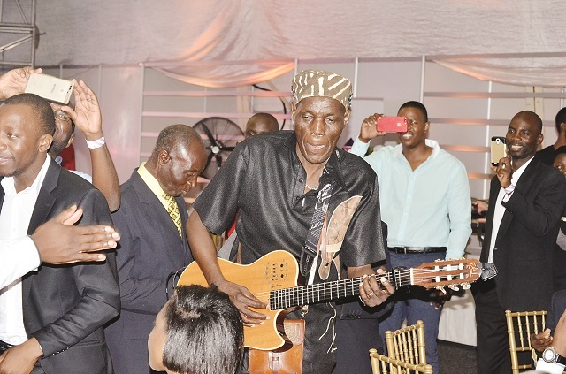 Oliver Mtukudzi serenades the audience at the Golden Oldies Dinner Dance in Bulawayo last year